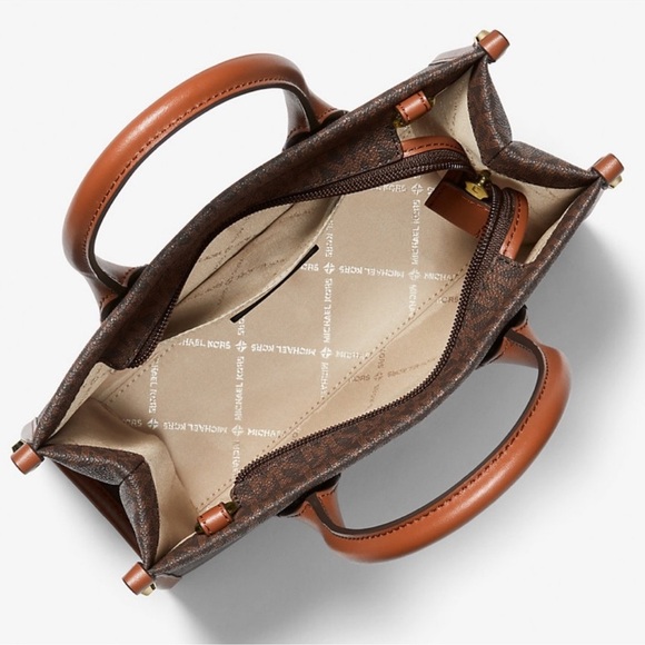 Michael Kors Mirella Small Signature Logo Crossbody Bag Brown Signature - Picture 7 of 8